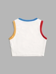 Stevenrhodes Figure Graphic Print Tank Top, School - White - View 2