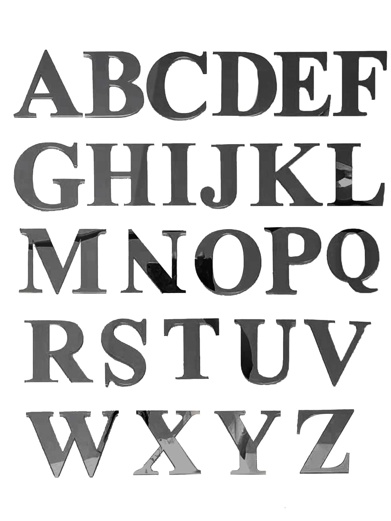 1set 3D Mirror Wall Decal, Alphabet Shaped Mirror Surface Wall Sticker For Home Gifts Birthday Graduation Wall Decor Room Decor Wall Mirror Mirror For Room Home Decor Bathroom Decor Living Room Decor - Black - View 1