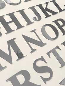 1set 3D Mirror Wall Decal, Alphabet Shaped Mirror Surface Wall Sticker For Home Gifts Birthday Graduation Wall Decor Room Decor Wall Mirror Mirror For Room Home Decor Bathroom Decor Living Room Decor - Black - View 6