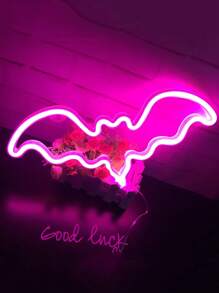 Luz de neón murciélago en forma de