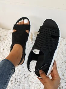 Dép Thể thao Nữ màu trơn - màu đen - Xem 2