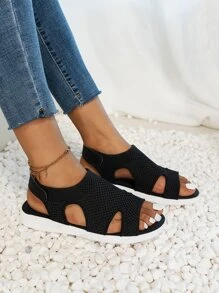 Dép Thể thao Nữ màu trơn - màu đen - Xem 4