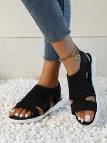Dép Thể thao Nữ màu trơn - màu đen - Xem 5