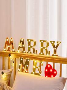 1入組16cm室內裝飾LED金色字母燈，適用於婚禮、派對、生日、節日裝飾小夜燈，字母燈，字母閃電燈，字母燈招牌，字母燈 - 黃色 - 查看 3