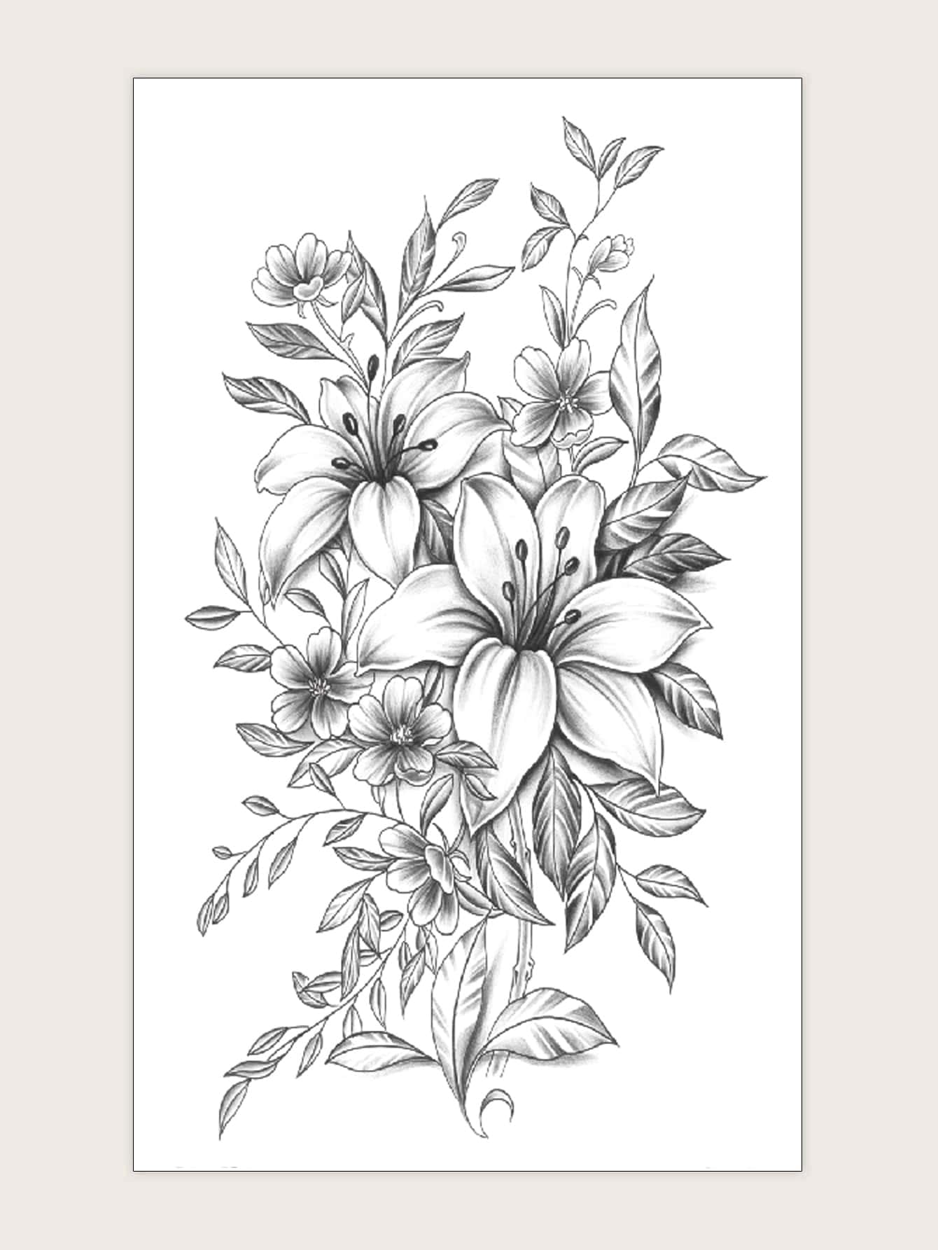 Hình xăm dán , 1 tờ Mô hình hoa Hình xăm tạm thời Đối với phụ nữ , Hình xăm dán Người lớn , Thực tế Hình xăm Hoa , Đối với phụ nữ Và Cô gái - màu đen - Xem 1