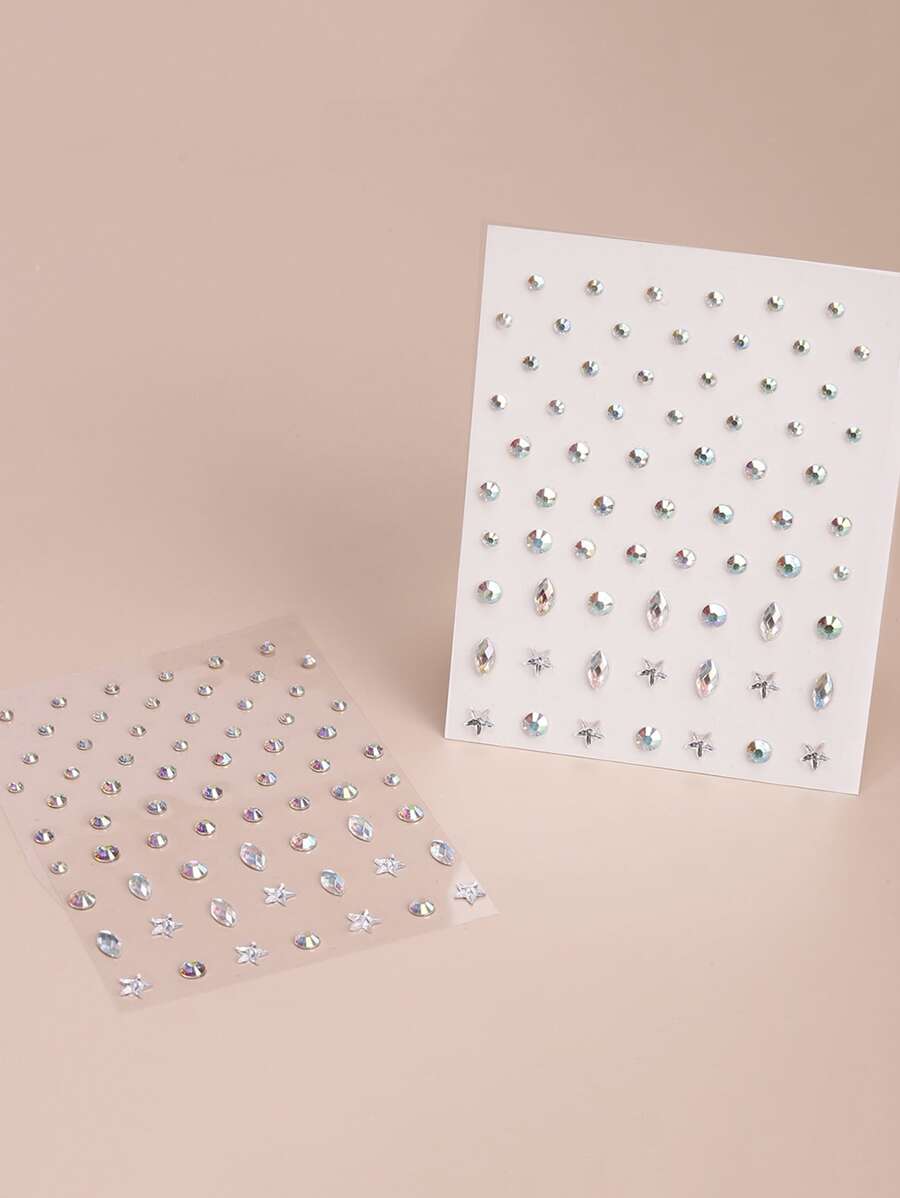 1sheet Rhinestone Eye Tattoo Sticker - Multicolor - View 1