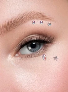 1sheet Rhinestone Eye Tattoo Sticker - Multicolor - View 2