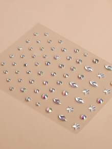 1sheet Rhinestone Eye Tattoo Sticker - Multicolor - View 6