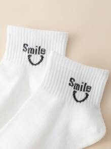 10對花和字母圖案短襪