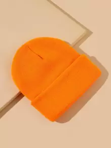 Solid Minimalist Beanie Casual - Orange - View 3