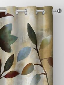 2pcs Flower Pattern Curtain, Modern Polyester Curtain For Living Room, Bedroom - Multicolor - View 2