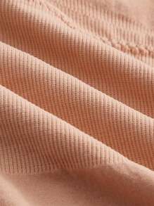 SHAPORA Solid Ribbed Knit Shapewear Bodysuit - Apricot - View 4