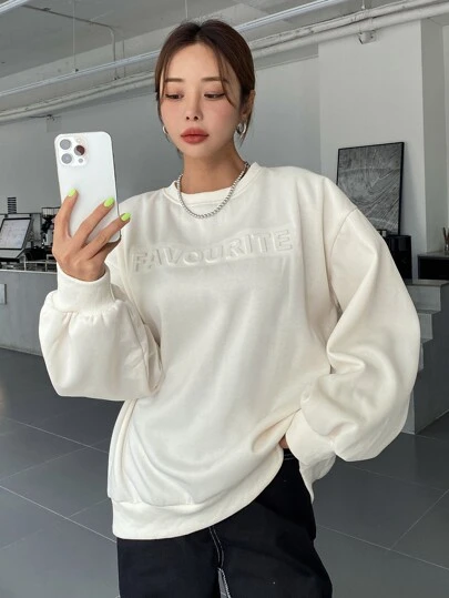 DAZY 文字パターン ドロップショルダー プルオーバー