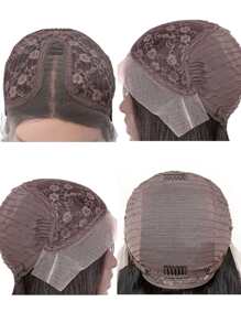 13*4 devant en dentelle Perruque De Cheveux Humains Droit Court devant en dentelle Perruque human hair - Natural Black - Voir 5