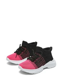 Girls Two Tone Lace-up Front Running Shoes - Multicolor - View 3