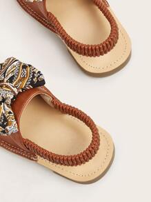 Dép Dẹt Trẻ em Nơ Bướm Khối Màu dép quai hậu - màu nâu - Xem 5