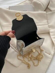 Túi Crossbody Nữ In cá sấu Chuỗi Mốt - Bạc - Xem 6