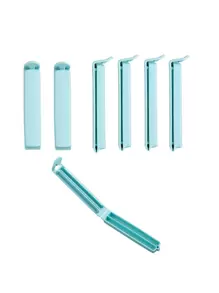 SHEIN Basic living 10pcs Portable New Kitchen Storage Food Snack Seal, Sealing Bag Clips, Sealer Clamp, Plastic Tool Kitchen Accessory - Baby Blue - View 3