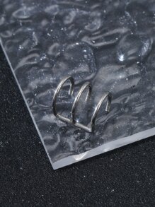 Thời trang và phổ biến 1 chiếc vòng bít tai tối giản cho nam bằng thép không gỉ để làm quà tặng trang sức và cho vẻ ngoài sành điệu - Bạc - Xem 2