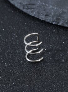 Thời trang và phổ biến 1 chiếc vòng bít tai tối giản cho nam bằng thép không gỉ để làm quà tặng trang sức và cho vẻ ngoài sành điệu - Bạc - Xem 5