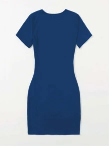 Lunelith SHEIN Lunessa Vestido ajustado con estampado de letra