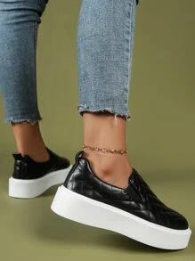 Argyle Chần Giày Trượt Trên - màu đen - Xem 3