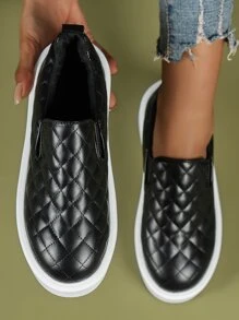 Argyle Chần Giày Trượt Trên - màu đen - Xem 4