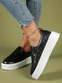 Argyle Chần Giày Trượt Trên - màu đen - Xem 2