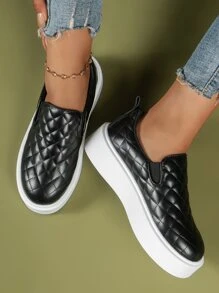 Argyle Chần Giày Trượt Trên - màu đen - Xem 6