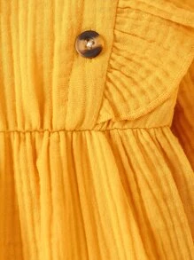 SHEIN Playful Pals 嬰兒女孩紋路打褶紋紗質連身衣套頭帶