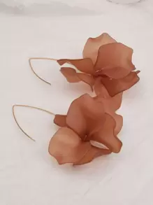 Petal Drop Earrings - Brown - View 2