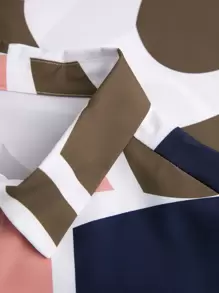 Manfinity Homme Men Geo Print Shirt & Drawstring Waist Trousers Without Tee - Multicolor - View 3