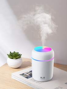 1pc Portable USB Humidifier, Colorful Light Humidifier For Home, Office - White - View 1