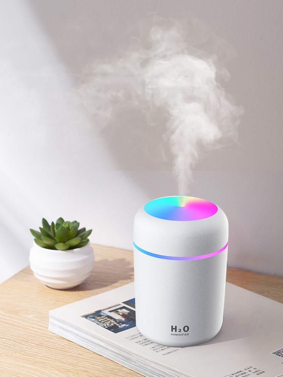 1pc Portable USB Humidifier, Colorful Light Humidifier For Home, Office - White - View 1