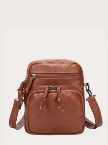 Adjustable Solid Color Women'S Cross-Shoulder Bag Gift Bag Present Gifts For Teachers - Brown - View 1