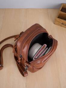 Adjustable Solid Color Women'S Cross-Shoulder Bag Gift Bag Present Gifts For Teachers - Brown - View 5