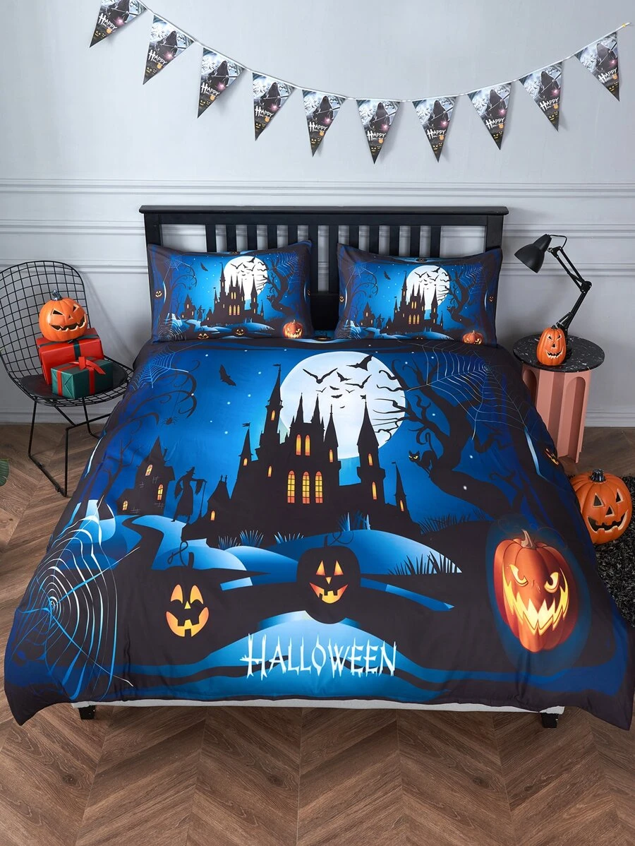 Set colcha sin relleno Halloween castillo - Multicolor - Ver 1