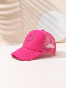 Chữ cái Patch Chi tiết Mũ Trucker - Màu Hồng Tươi - Xem 2