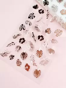 1sheet Leaf Pattern Nail Art Sticker Nail Stickers DIY - Dusty Pink - View 5