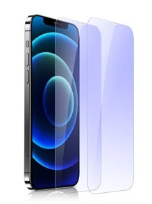 2 件装护眼手机钢化膜适用于 iPhone 16/16 Plus/16 Pro/16 Pro Max/15/15Pro/15 Plus/15 Pro Max - 淡紫色 - 查看 1