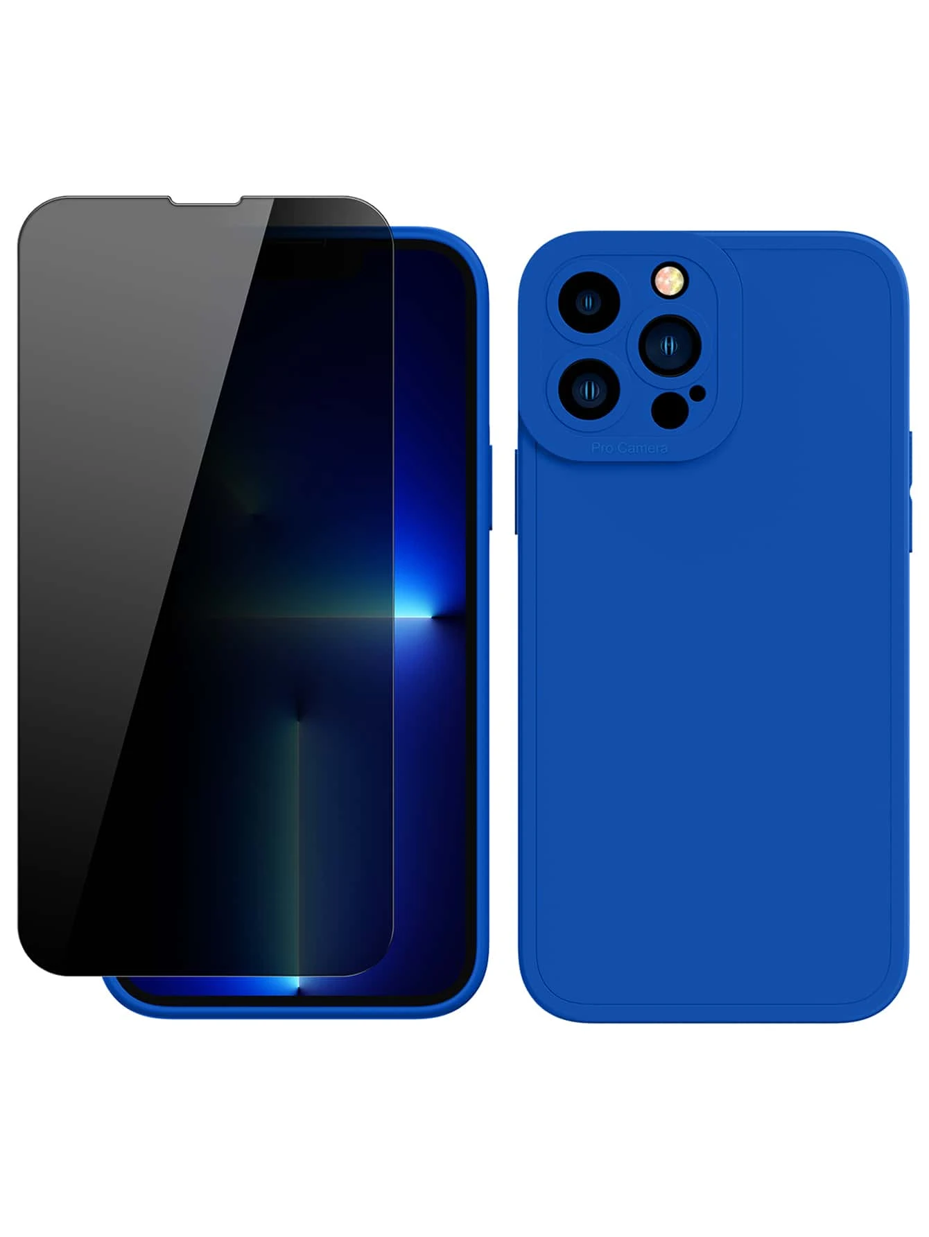1 miếng bảo vệ màn hình riêng tư & 1 vỏ điện thoại trơn tương thích với iPhone15/15Plus/15Pro/15Promax