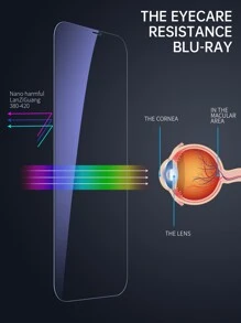 2 件装护眼手机钢化膜适用于 iPhone 16/16 Plus/16 Pro/16 Pro Max/15/15Pro/15 Plus/15 Pro Max - 淡紫色 - 查看 4