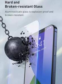 2 件装护眼手机钢化膜适用于 iPhone 16/16 Plus/16 Pro/16 Pro Max/15/15Pro/15 Plus/15 Pro Max - 淡紫色 - 查看 7