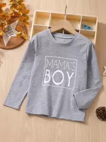 SHEIN 小男童字母圖案T恤