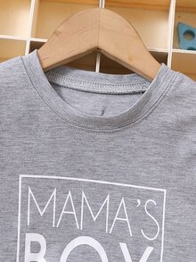 SHEIN 小男童字母圖案T恤