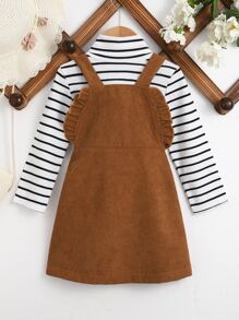Toddler Girls Striped Tee & Pinafore Dress - Multicolor - View 1