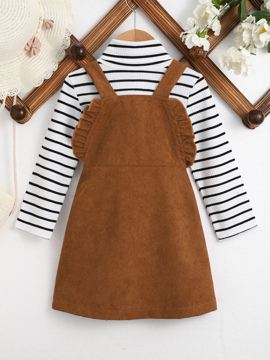 Toddler Girls Striped Tee & Pinafore Dress - Multicolor - View 1