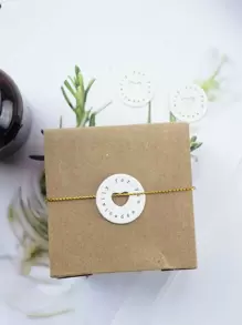 50 cái Slogan Graphic Gift Wrap Tag - trắng - Xem 2