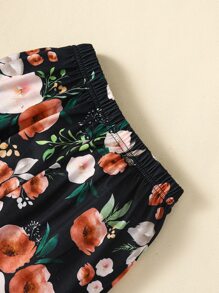 Toddler Girls Floral Print Ruffle Trim Sweatshirt & Sweatpants - Multicolor - View 4