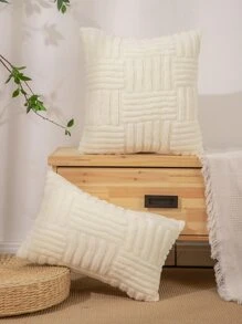 Miater 1 件幾何圖案蓬鬆提花枕套